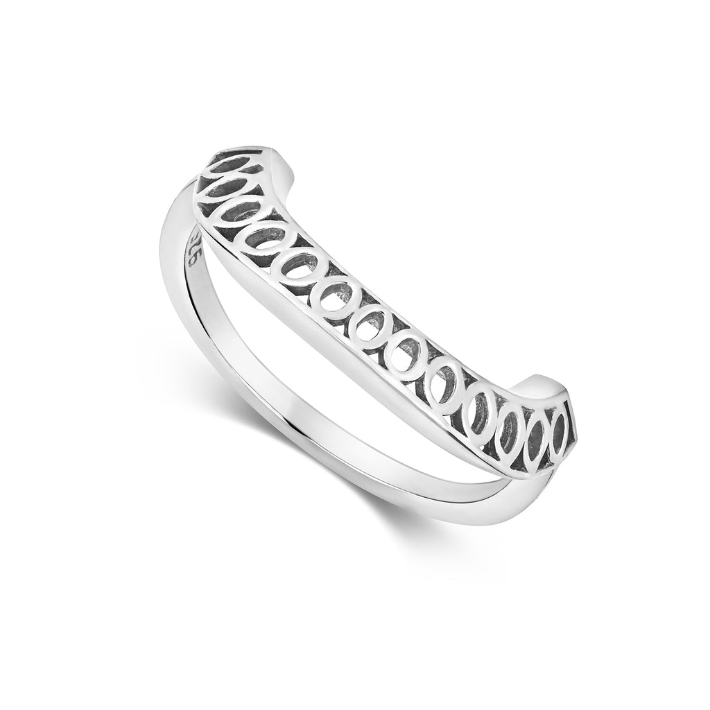 Seville Crescent Ring, Silver